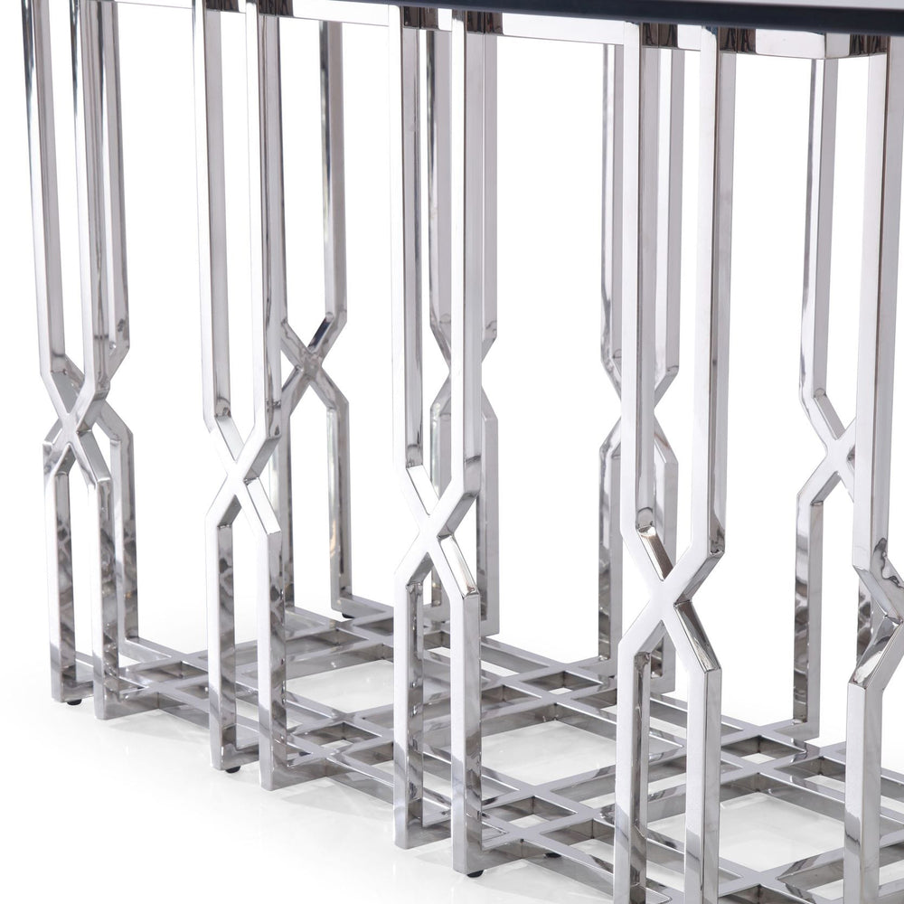 Ericson - Modern Glass & Stainless Steel Dining Table - View 9