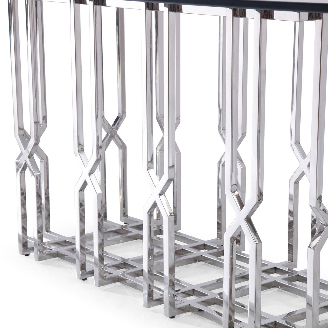 Ericson - Modern Glass & Stainless Steel Dining Table