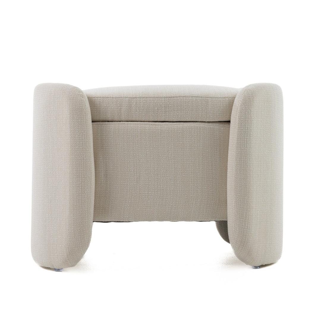 Erin - Modern Cream Fabric Storage Ottoman