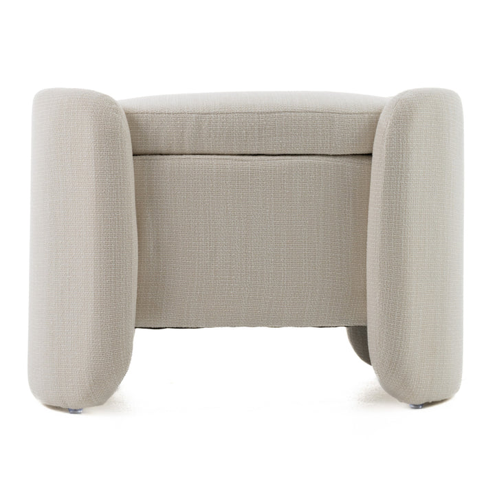 Erin - Modern Cream Fabric Storage Ottoman