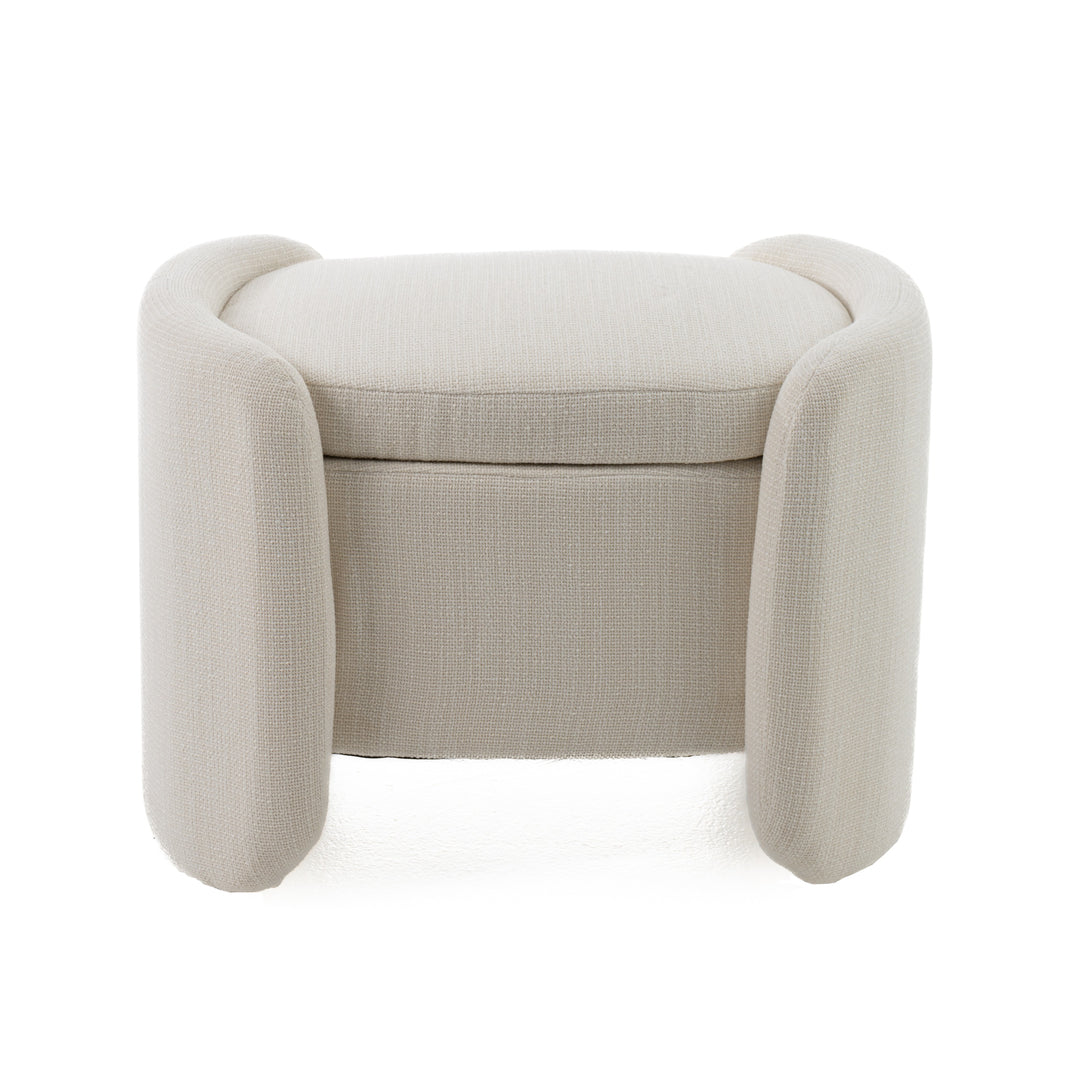 Erin - Modern Cream Fabric Storage Ottoman