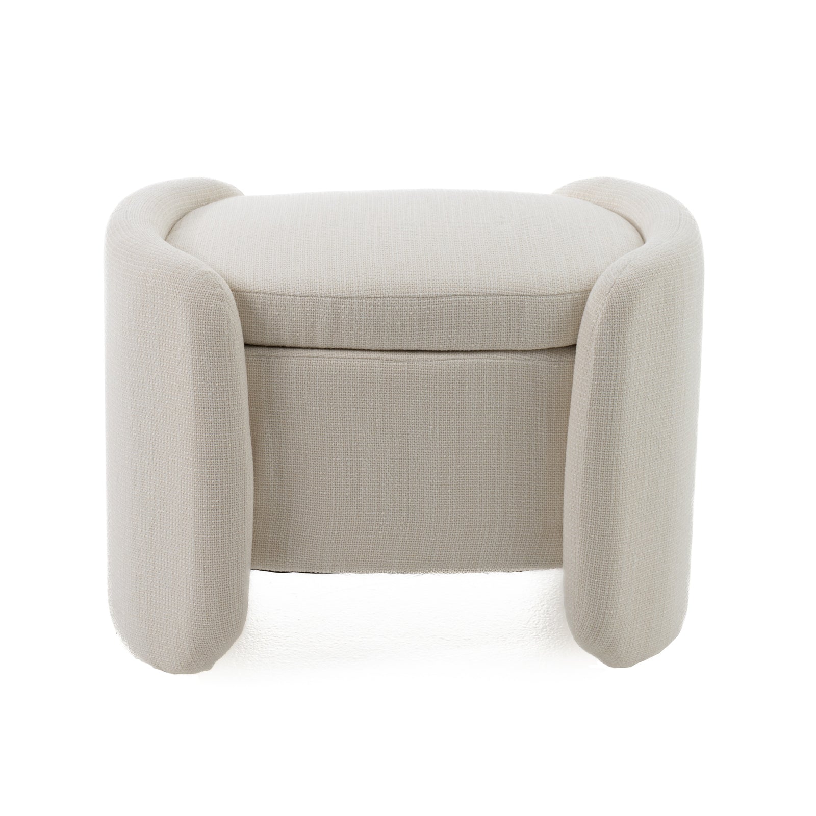 Erin - Modern Cream Fabric Storage Ottoman
