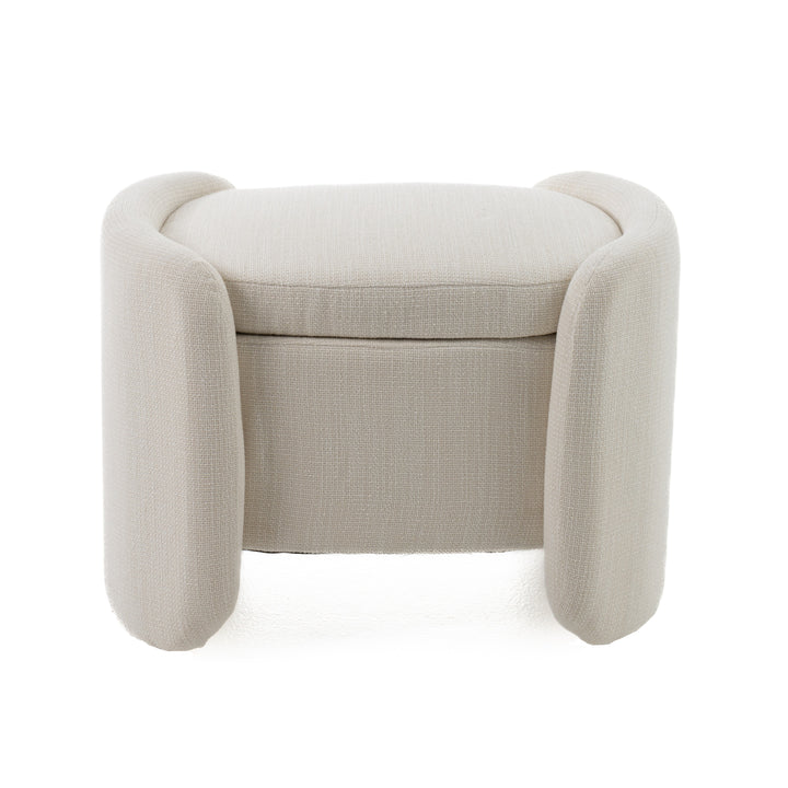 Erin - Modern Cream Fabric Storage Ottoman
