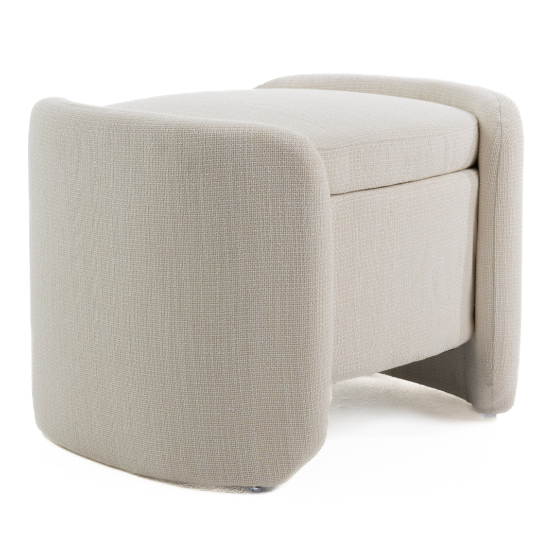 Erin - Modern Cream Fabric Storage Ottoman
