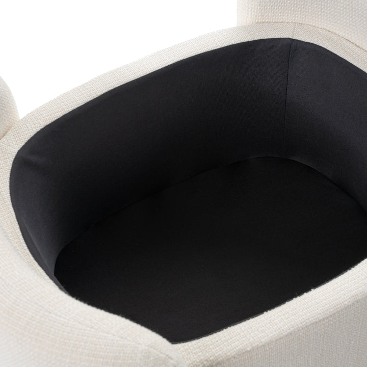Erin - Modern Cream Fabric Storage Ottoman