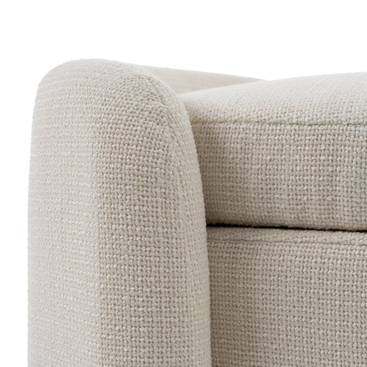 Erin - Modern Cream Fabric Storage Ottoman