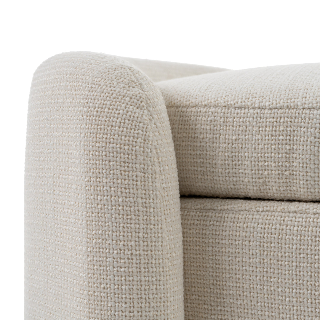 Erin - Modern Cream Fabric Storage Ottoman
