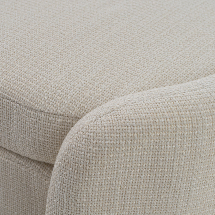 Erin - Modern Cream Fabric Storage Ottoman