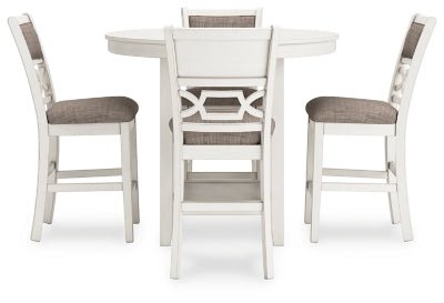 Erinberg Counter Height Dining Table and 4 Barstools (Set of 5) - White 5 Piece Dining Room Set modern furniture Contempo Furniture