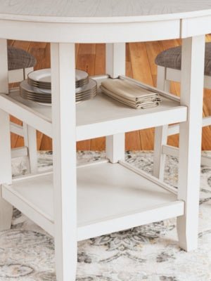 Erinberg Counter Height Dining Table and 4 Barstools (Set of 5) - White 5 Piece Dining Room Set modern furniture Contempo Furniture