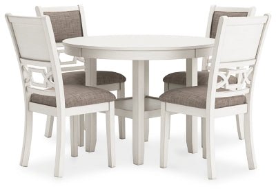 Erinberg Dining Table and 4 Chairs (Set of 5) - White 5 Piece Dining Room Set modern furniture Contempo Furniture