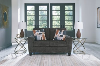 Erinslane Loveseat - Black Stationary Loveseat modern furniture Contempo Furniture