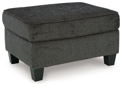 Erinslane Ottoman - Black Upholstered Ottoman modern furniture Contempo Furniture