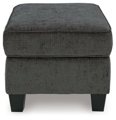 Erinslane Ottoman - Black Upholstered Ottoman modern furniture Contempo Furniture