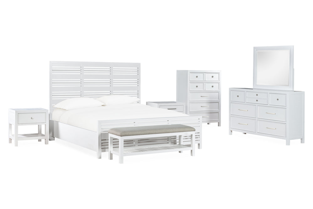 Modus Furniture Mgra88 Retreat Upholstered Wood Bench In Snowfall