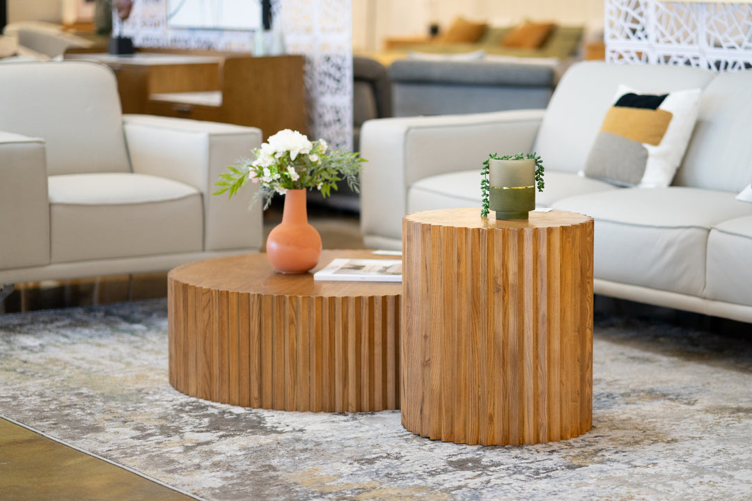 Espana  Modern Walnut Round Coffee Table