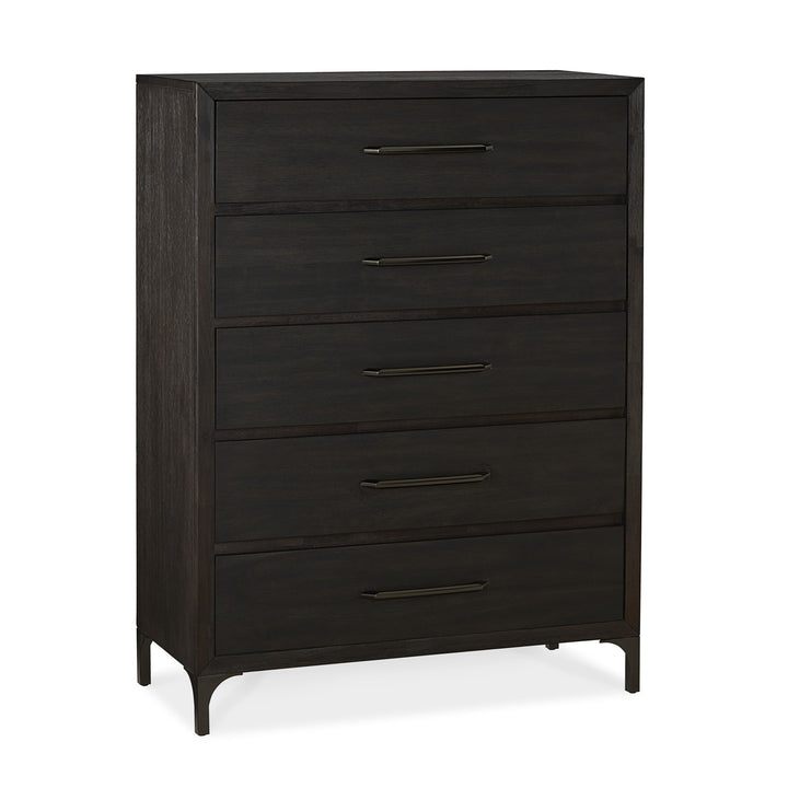 Modus Furniture 5Nl284A Lucerne Five Drawer Metal Leg Chest In Vintage Coffee 2024