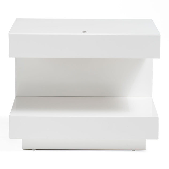 Esso Modern White Glossy Nightstand