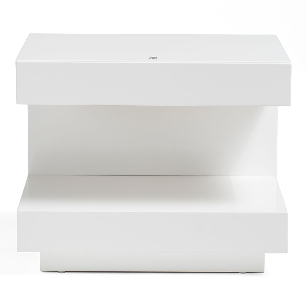 Esso Modern White Glossy Nightstand