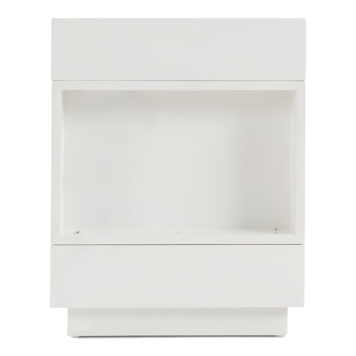 Esso Modern White Glossy Tall Nightstand