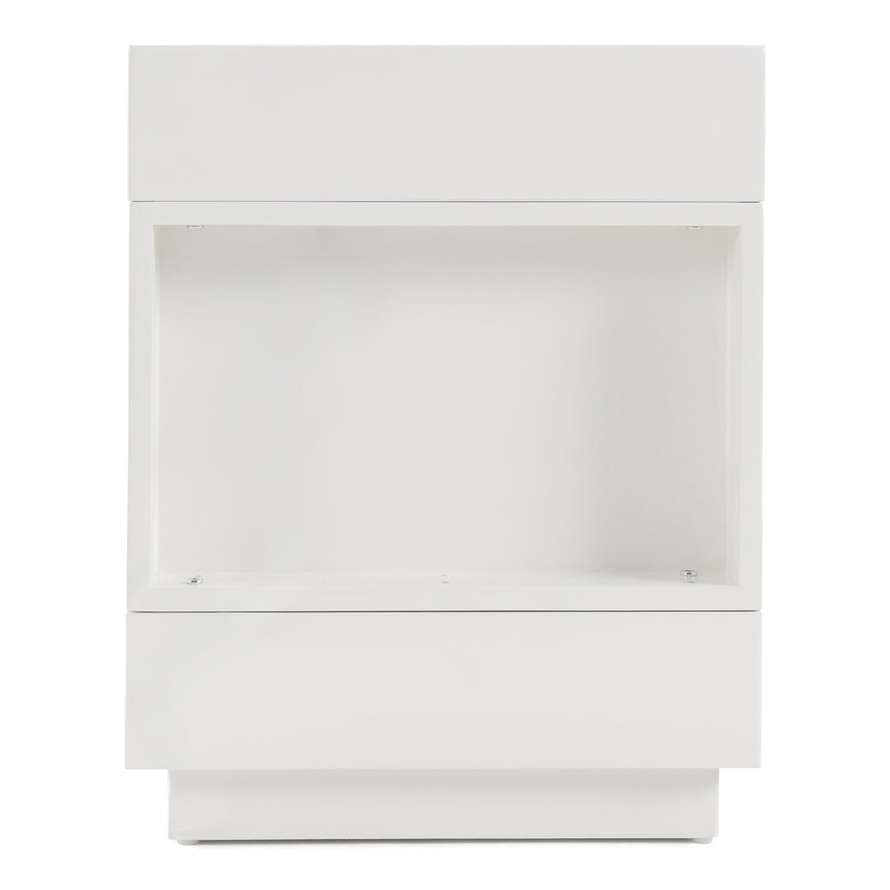 Esso Modern White Glossy Tall Nightstand - View 6