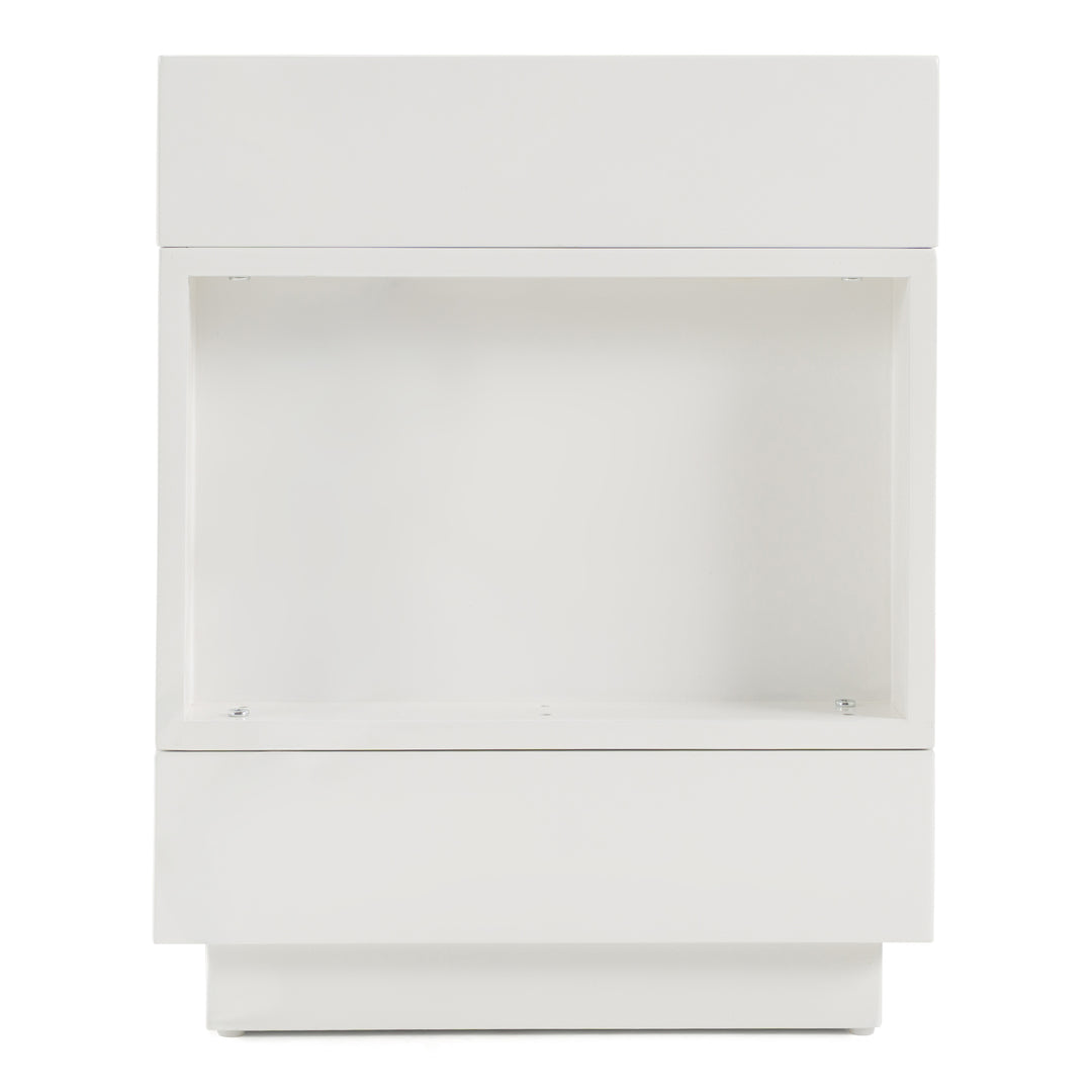 Esso Modern White Glossy Tall Nightstand