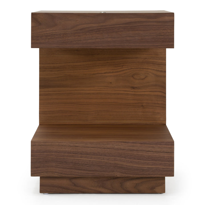 Esso - Contemporary Walnut Tall Nightstand