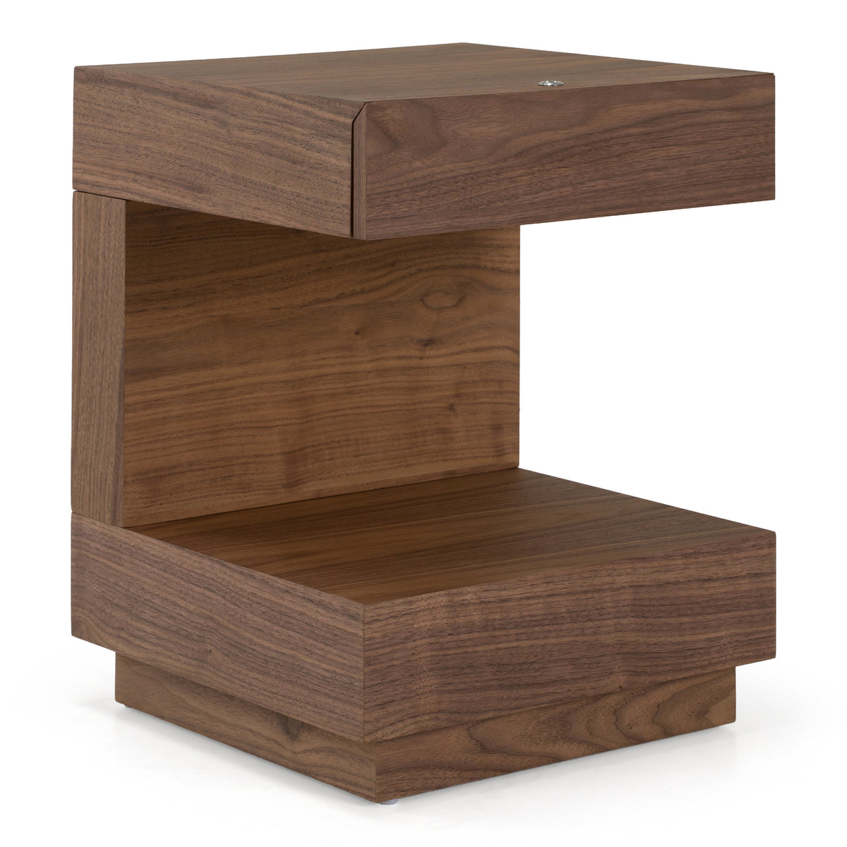 Esso - Contemporary Walnut Tall Nightstand - View 2