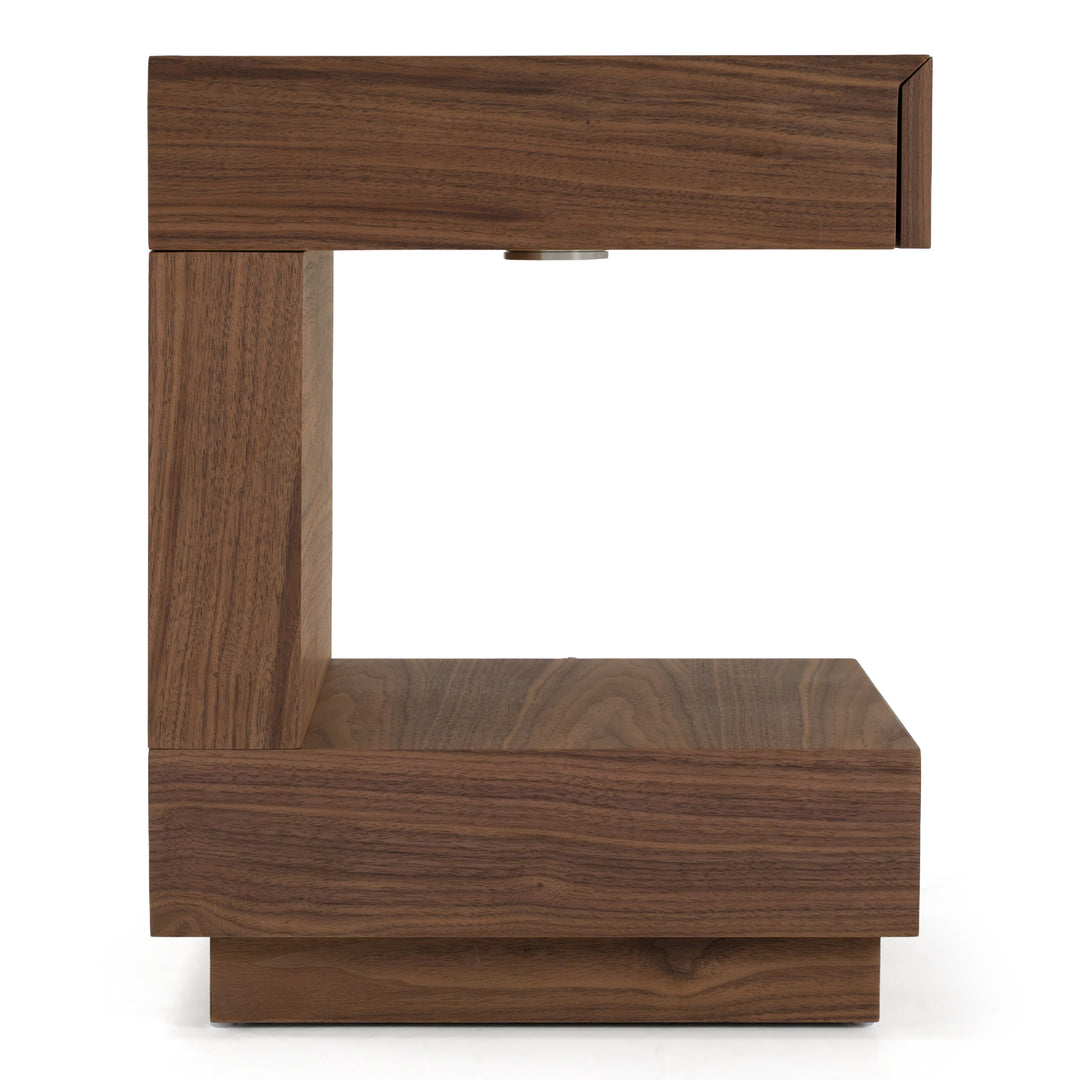 Esso - Contemporary Walnut Tall Nightstand