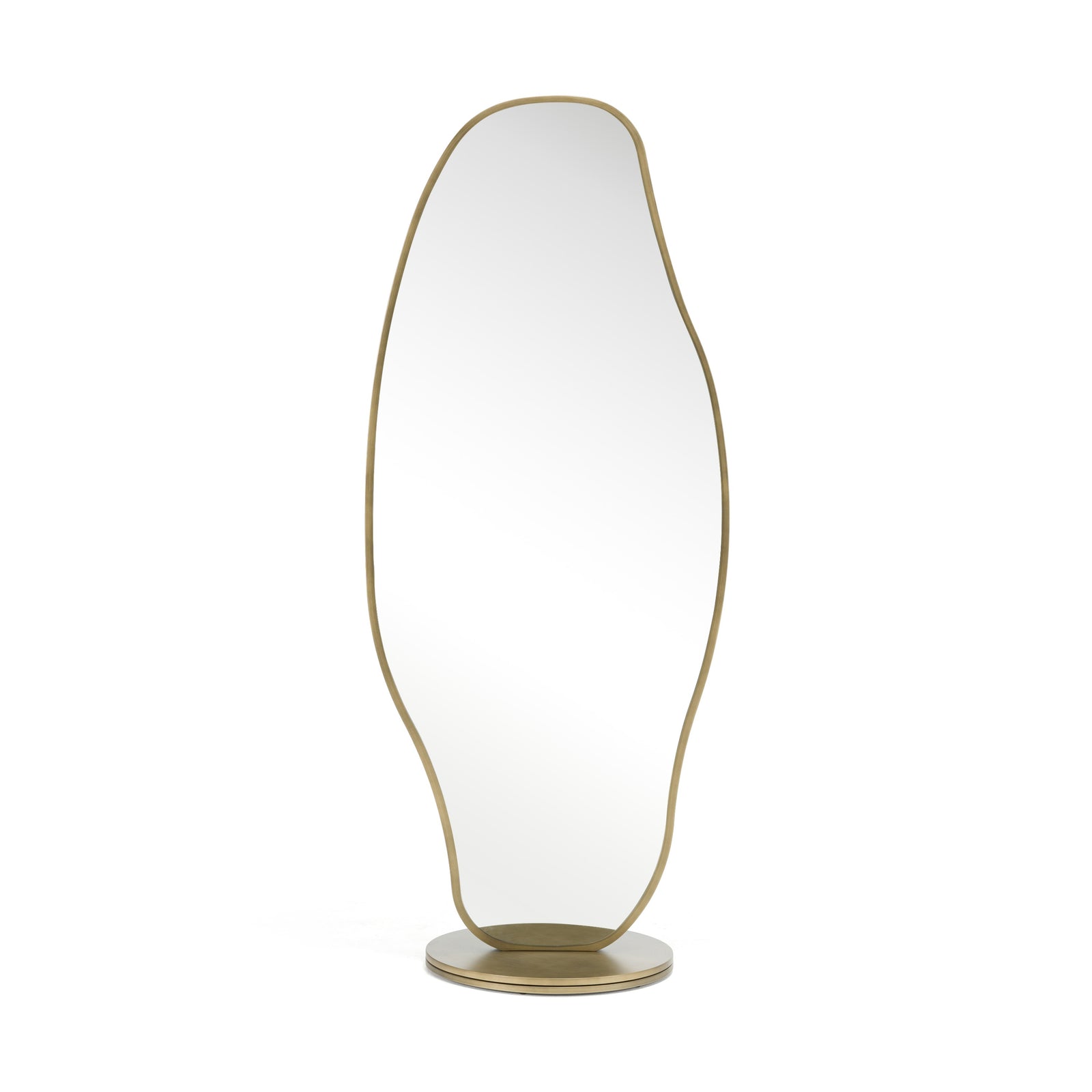Esteem - Modern Antique Brass Freestanding Mirror