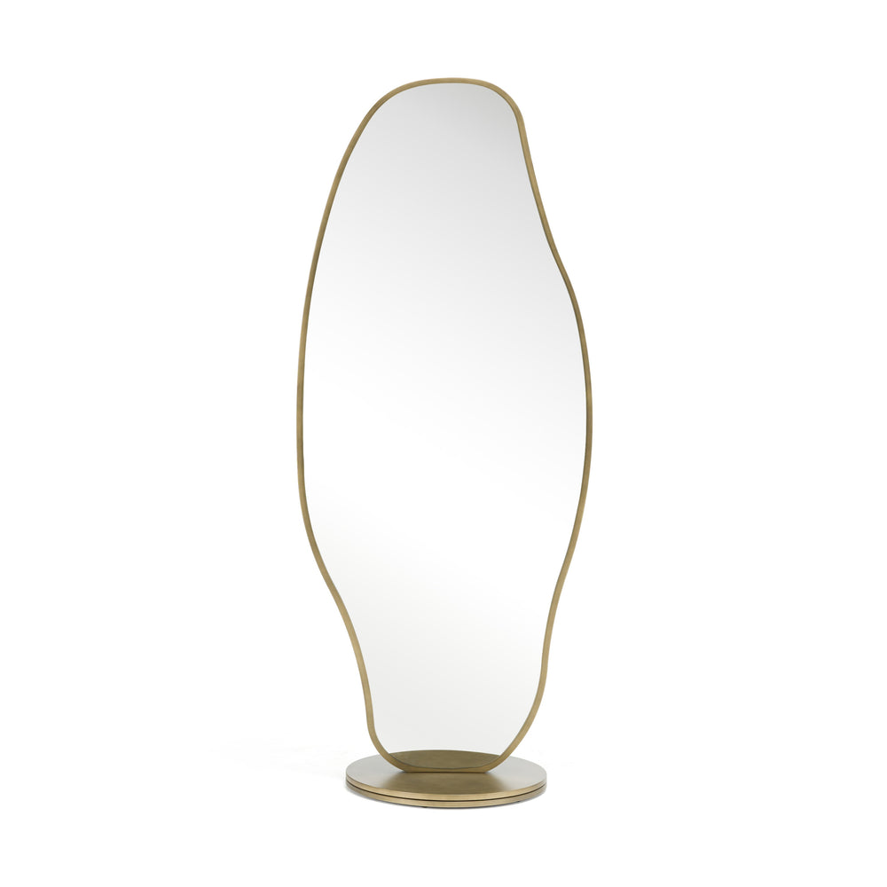 Esteem - Modern Antique Brass Freestanding Mirror