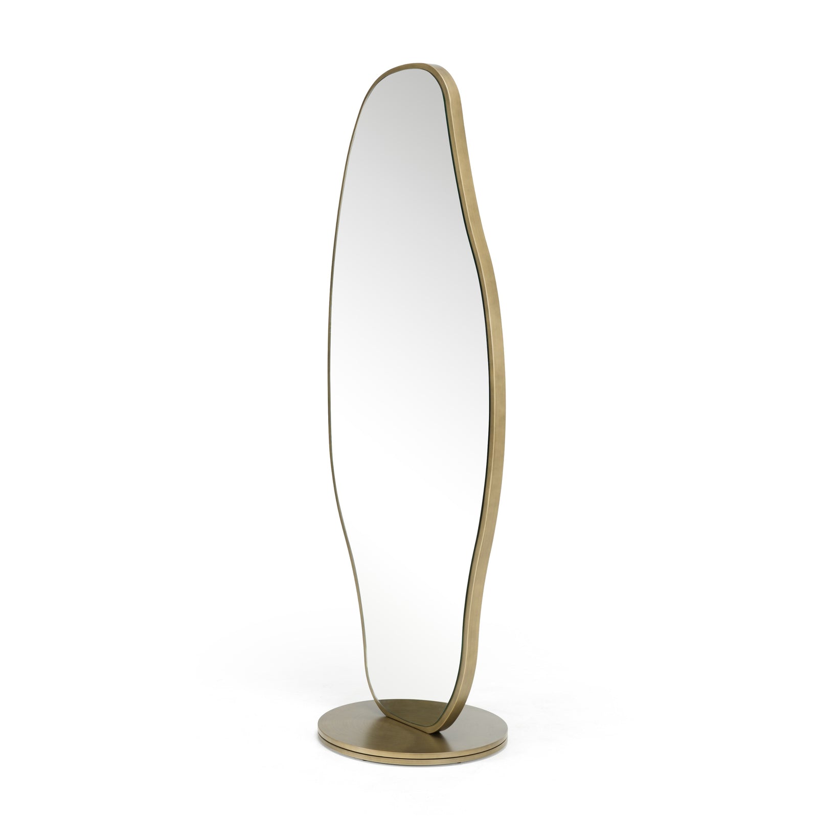 Esteem - Modern Antique Brass Freestanding Mirror