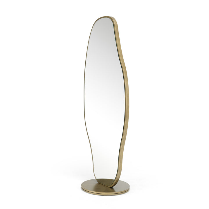 Esteem - Modern Antique Brass Freestanding Mirror