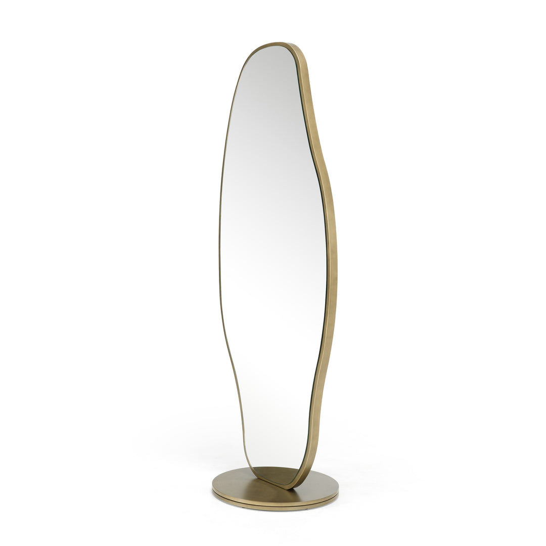 Esteem - Modern Antique Brass Freestanding Mirror