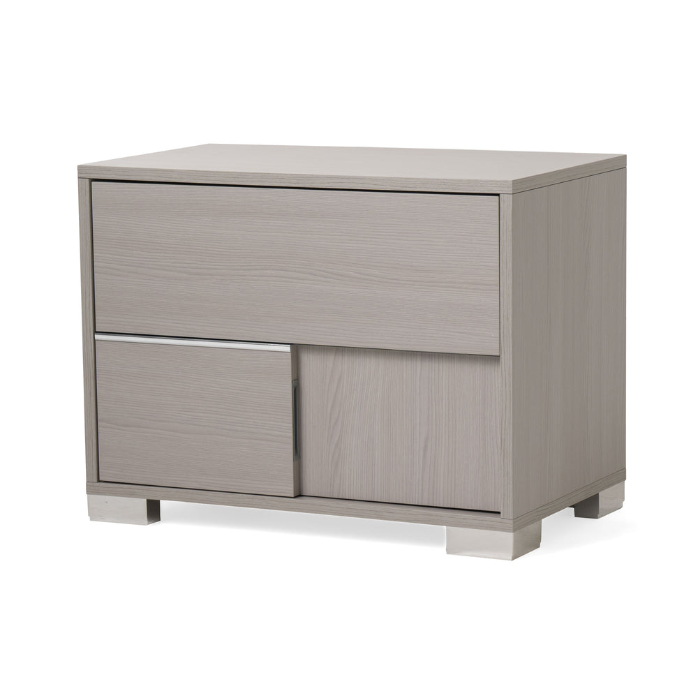Ethan Italian Modern Grey Nightstand - View 2