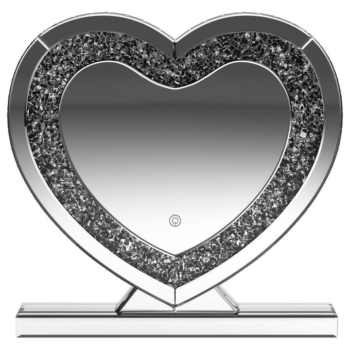 Euston - Heart Shaped Vanity Mirror - Silver Accent Mirror modern furniture Contempo Furniture