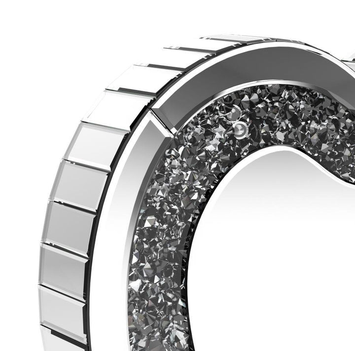 Euston - Heart Shaped Vanity Mirror - Silver Accent Mirror modern furniture Contempo Furniture