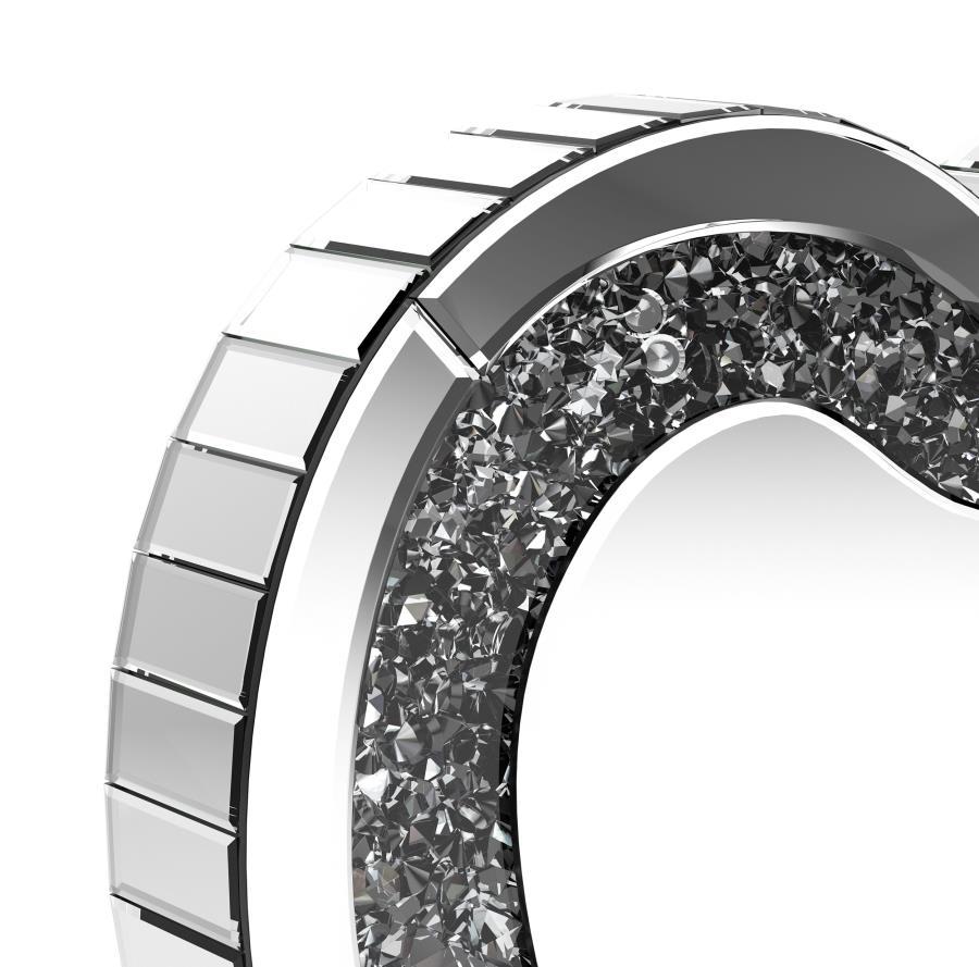 Euston - Heart Shaped Vanity Mirror - Silver Accent Mirror modern furniture Contempo Furniture