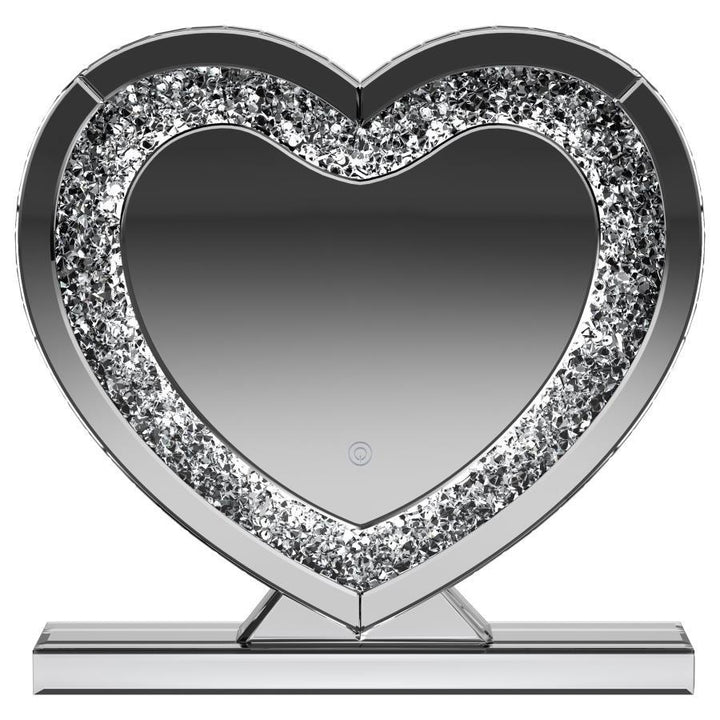 Euston - Heart Shaped Vanity Mirror - Silver Accent Mirror modern furniture Contempo Furniture