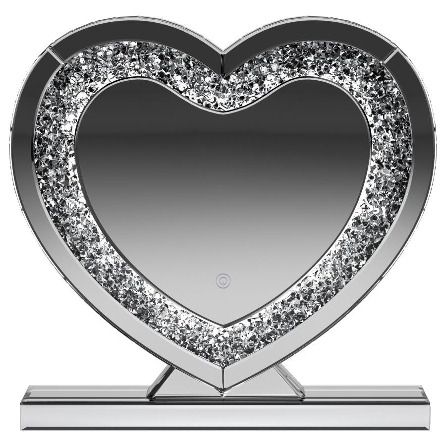 Euston - Heart Shaped Vanity Mirror - Silver Accent Mirror modern furniture Contempo Furniture