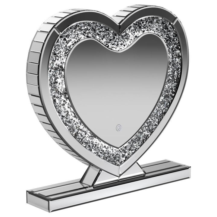 Euston - Heart Shaped Vanity Mirror - Silver Accent Mirror modern furniture Contempo Furniture