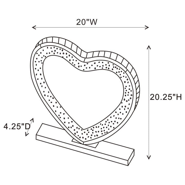 Euston - Heart Shaped Vanity Mirror - Silver Accent Mirror modern furniture Contempo Furniture