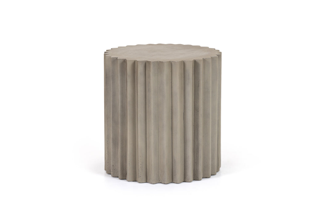 Evadale  Modern Grey Concrete End Table