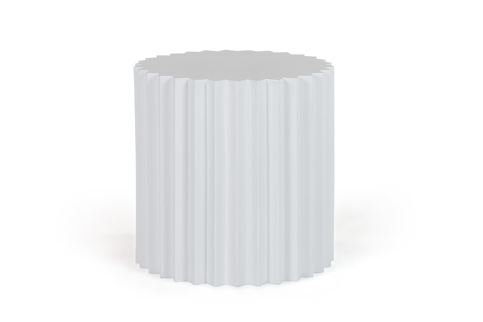 Evadale - Modern White Concrete End Table