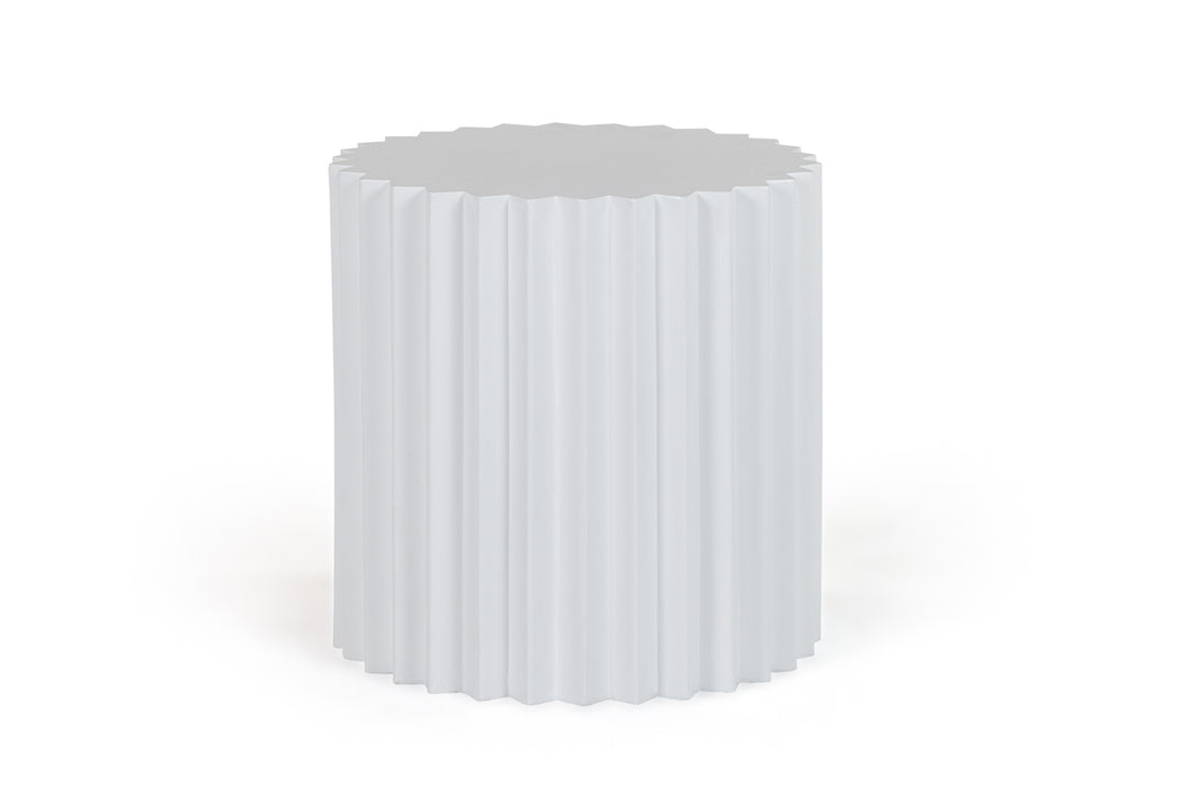 Evadale - Modern White Concrete End Table