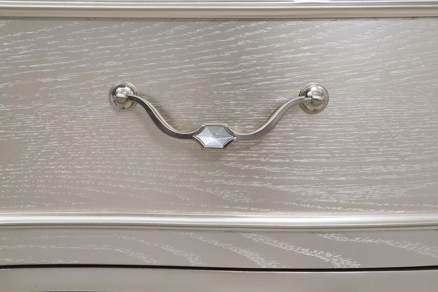 Evangeline - 3 - Drawer Nightstand - Silver Oak Nightstand w/ Charging Station modern furniture Contempo Furniture