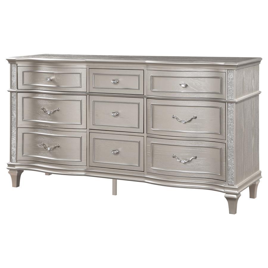 Evangeline - 9 - Drawer Dresser - Silver Oak Dressers modern furniture Contempo Furniture