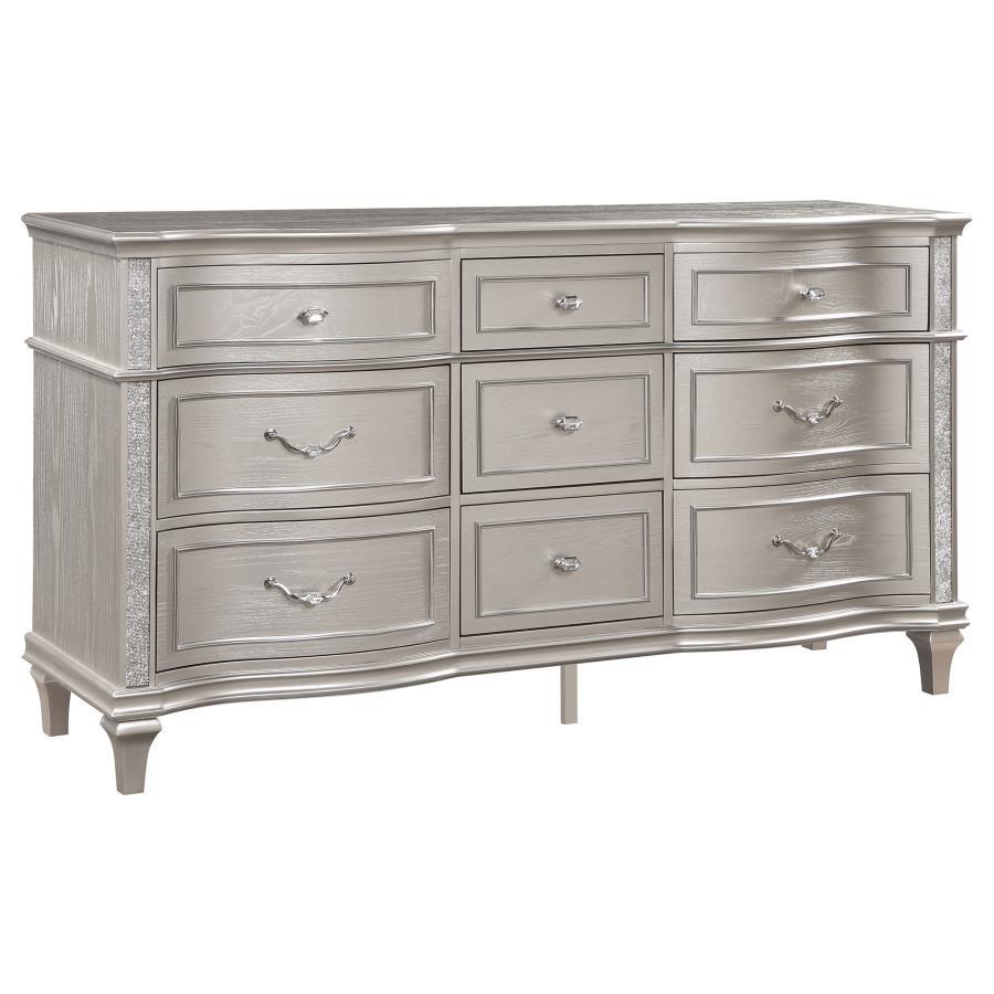 Evangeline - 9 - Drawer Dresser - Silver Oak Dressers modern furniture Contempo Furniture