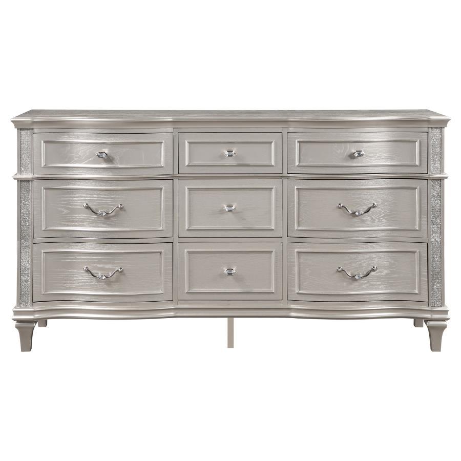 Evangeline - 9 - Drawer Dresser - Silver Oak Dressers modern furniture Contempo Furniture