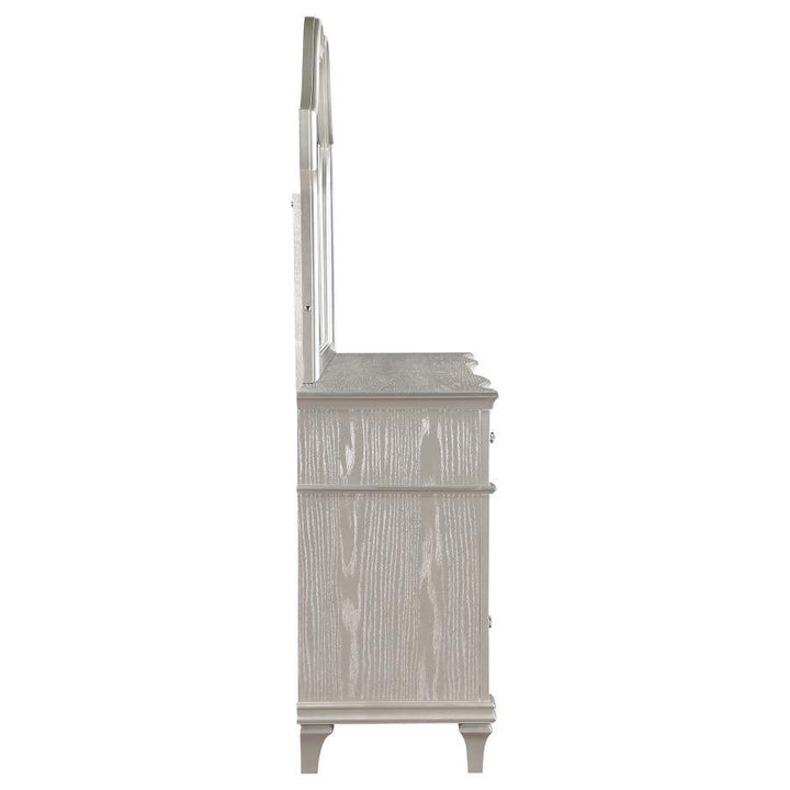 Evangeline - 9 - Drawer Dresser With Mirror - Silver Oak Dresser &amp; Mirror modern furniture Contempo Furniture